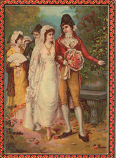 chromo lithographies - 1 litho " Fin 19éme" -Mariage - format 13 x 18 