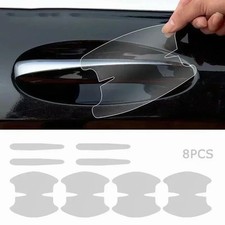 8pcs Universal Car Door Handle Bowl Scratch Protective Stickers, Transparent