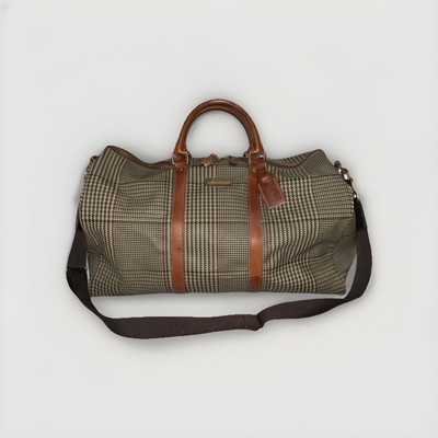 バッグ Polo Ralph Lauren Glen Check Duffle Bag Polo Ralph Lauren Houndstooth Duffel Weekender Travel Bag Vintage