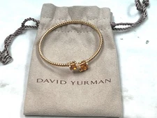 David Yurman 18k Gold Citrine & Diamond Chatelaine Bypass Bangle Bracelet V211