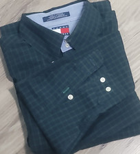 Vintage Tommy Hilfiger Shirt Mens XL Classic Fit Plaid Long Sleeve Blue Green