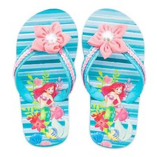 Disney Store Princess Ariel Flip Flops Sandals Shoes Girl Size 9/10 11/12