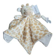 Carters Giraffe Lovey Pacifier Holder Beige Security Blanket Soother Baby Infant