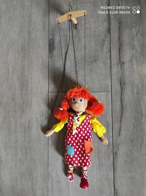 marionette en bois, très bon état, vintage, 30X12X8cm, manque un pied - Photo 1/2