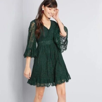 sandro green lace dress Sarah Bird Mini Dress Minty Green / Small main image 1