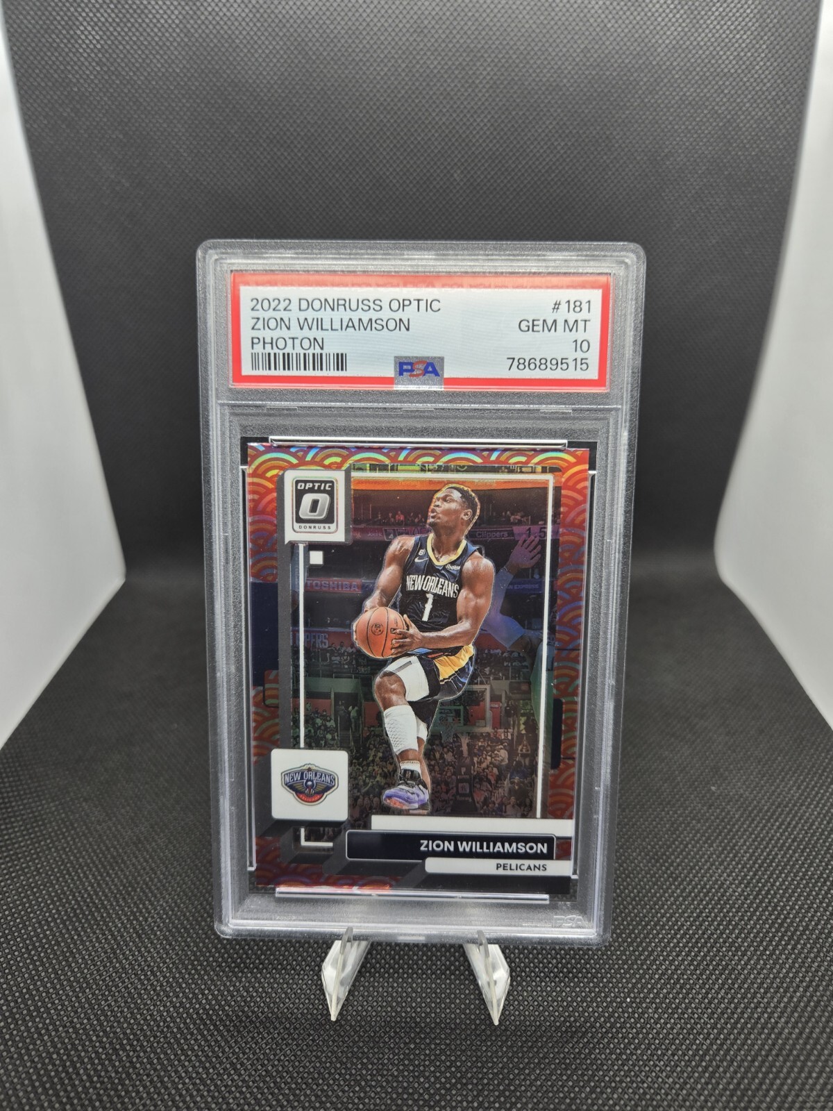 Zion Williamson 2022 Donruss Optic #181 Photon Case Hit SP PSA 10