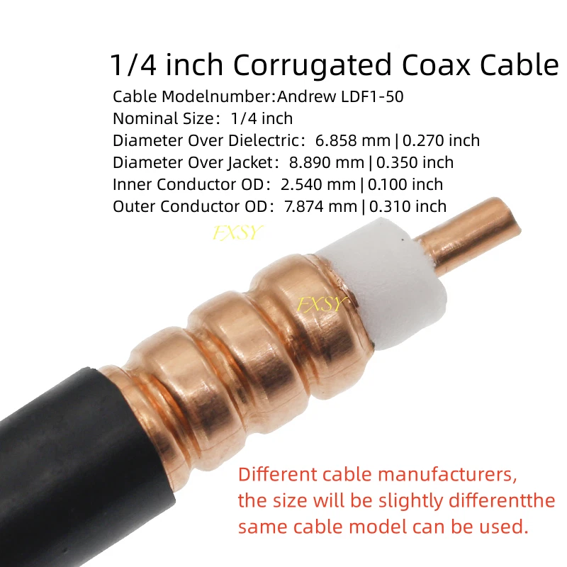 N Male Right Angle Elbow Connector Clamp 1/4" Corrugated Coax Cable LDF1-50 - Image 3 of 3