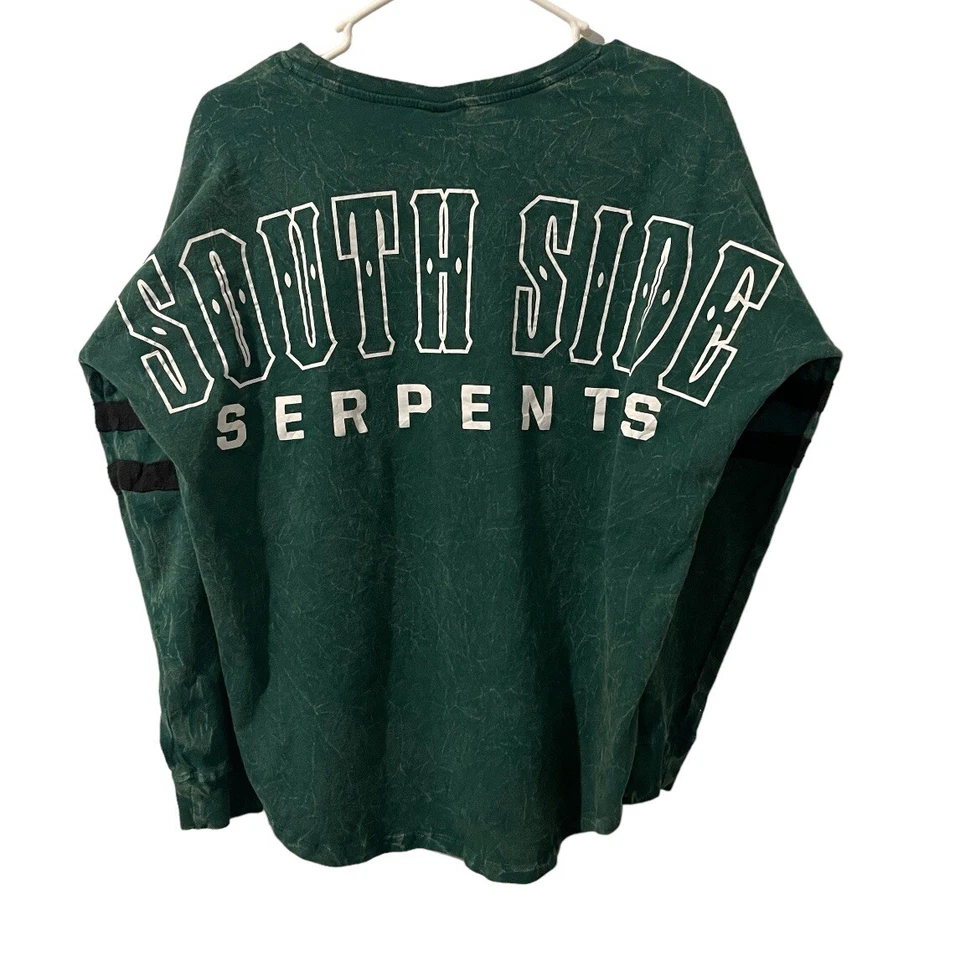 Camisa Serpiente Mujer Pequeña Serpiente Verde Manga Larga Ligera Informal Cuello Redondo Foto 2 de 4