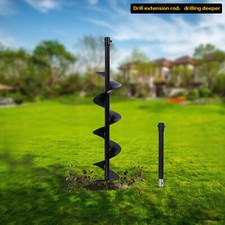 6“ Earth Auger Bit Fence Post Hole Digger Drill Bit with 11.81 inch Auger Drill
