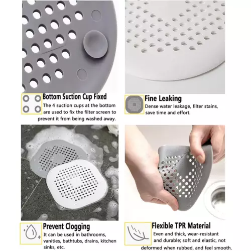 Bathroom Drain Hair Catcher Bath Stopper Plug Sink Strainer Filter Shower Covers - Picture 4 of 11