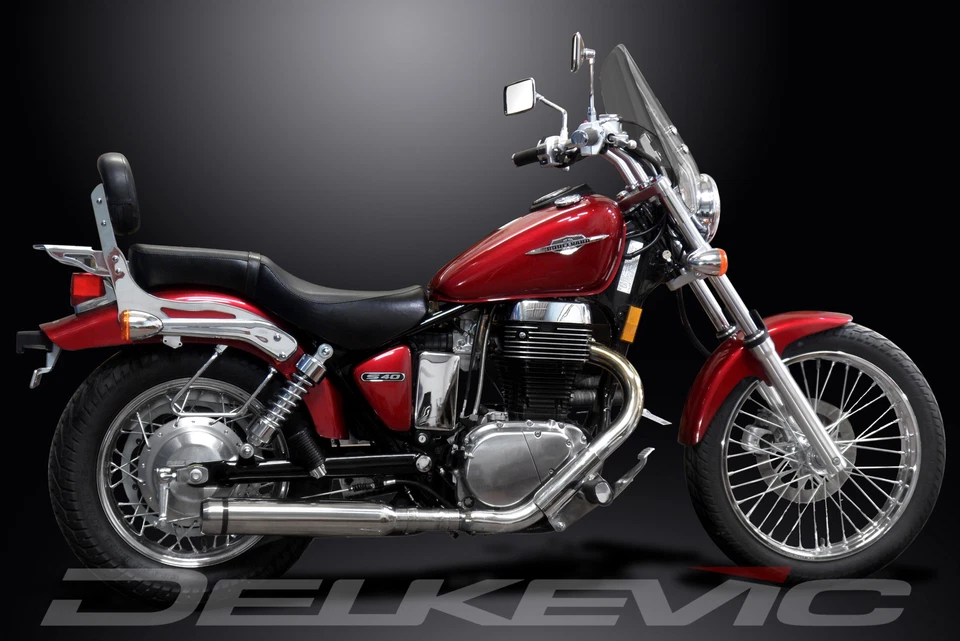 Silenciador de acero inoxidable punta nariz de toro Suzuki S40 Boulevard LS650 Savage 1986-2019 16" Foto 4 de 4