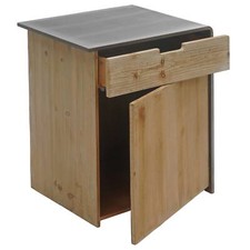 Kommode HWC-L76, Nachttisch Beistelltisch, Industrial Massiv-Holz 60x50x40cm