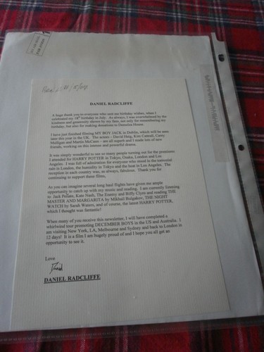 DANIEL RADCLIFF SIGNED PHOTOGRAPH~LETTER~ENVELOPE - Picture 3 of 3