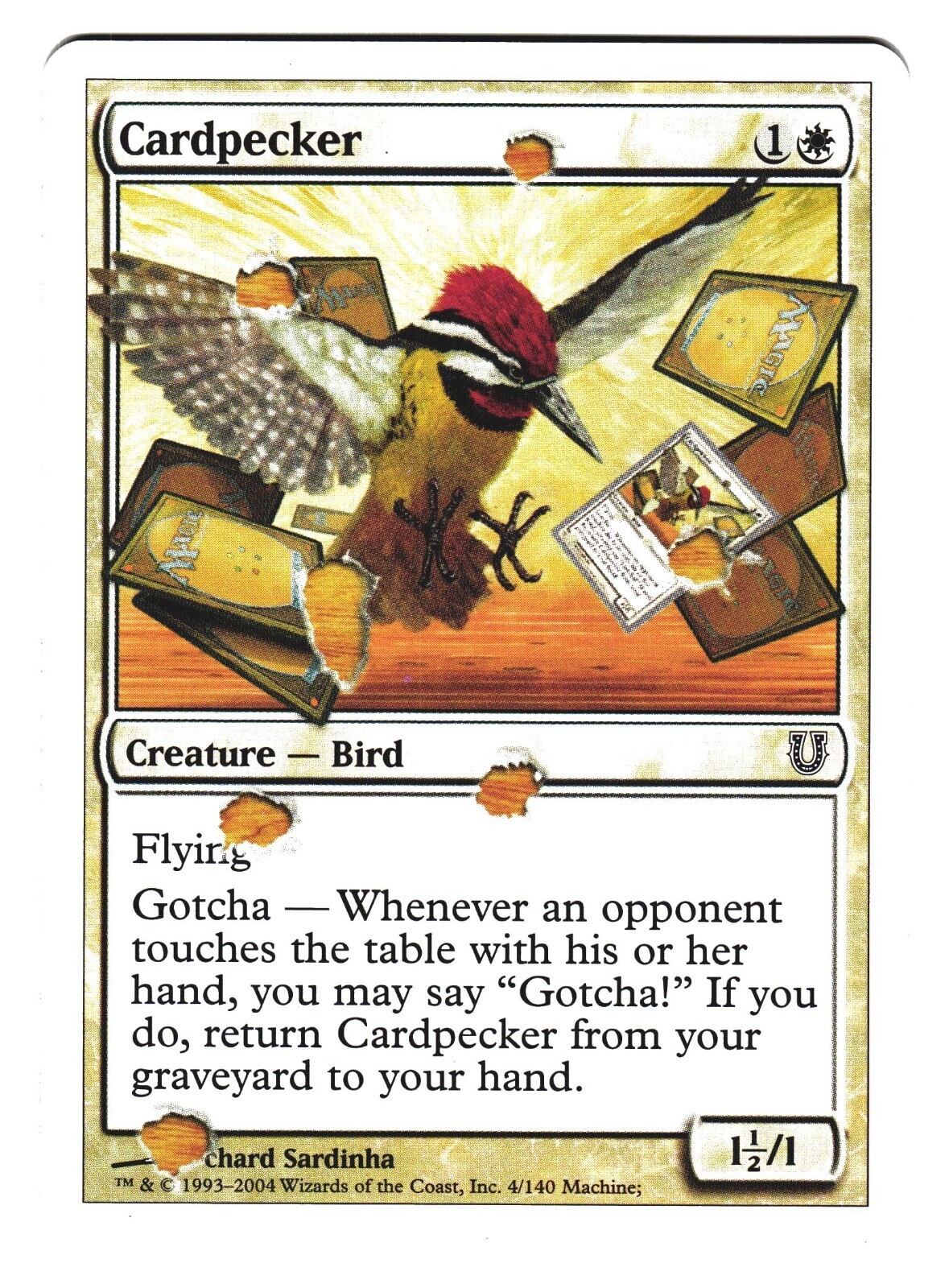 Magic The Gathering MTG - Unhinged UNH 2004 - #4 Cardpecker NM FOIL x1