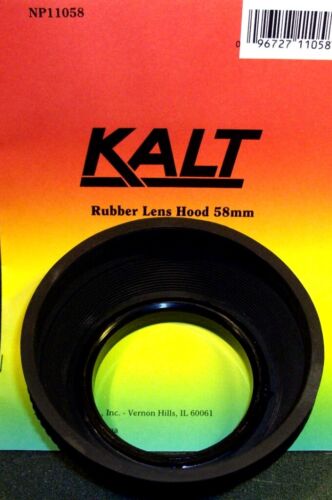 58mm   Rubber Lens Hood,metal rim for telephoto or zoom lenses, NEW. - Foto 1 di 1