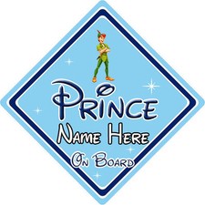 Baby On Board Car Sign - Disney Prince - Peter Pan - Personalised