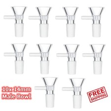  10 PACK 14MM Male Glass Bowl For Water Tobacco Pipe Bong Replacement Head USA