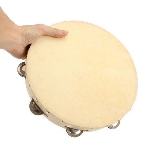 Church TAMBOURINES 10 Inches CP Brand New Single Row Jingles Goat Skin