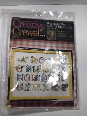 Vintage Columbia-Minerva Creative Crewel Beginner s  One Stitch  ABC Picture New