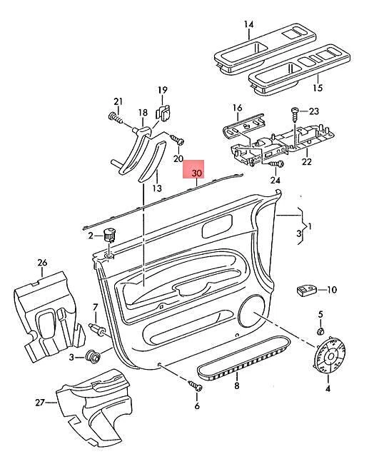 Moldura cromada delantera derecha original VW Passat 4Motion 3B08533002ZZ Foto 2 de 2