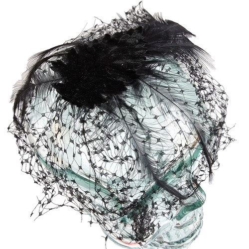 Vintage Christine Original Fascinator Hat Red Feather & Fur Park Ave NY Vintage Christine Original Park Avenue New York pheasant  main image 3