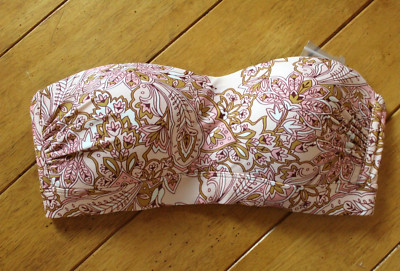 Kona Sol bikini Swim Top Women's size Small floral Removeable Straps NWOT