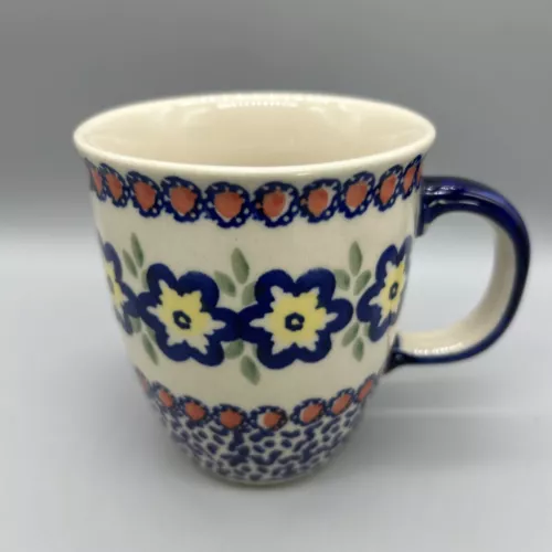 Polish Pottery Mug Handmade Floral 112