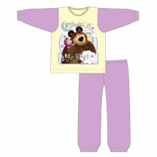 MASHA AND THE BEAR NEU Mädchen 100 % Baumwolle "Mascha und der Bär" Pyjama Set 18 Monate - 5 Jahre