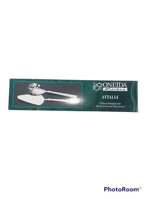 Oneida Attalia Dessert Serving Set Still In Box Set Of Berry Spoon And Cake Ser