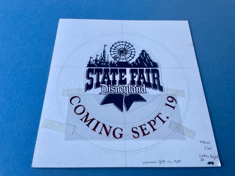 Disneyland WED IMAGINEERING STATE FAIR lamppost sign PROP printing film ART
