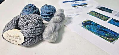 Far Out Fibers - Sky & Mountain Cowl Knitting Kit - Fog Day- 4 skeins &  pattern