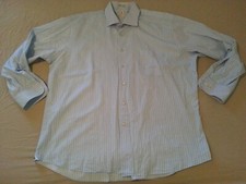 Mens Peter Millar Dress Shirt L Large Blue Stripes Button Cotton