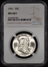 1961 Franklin Half Dollar 50c NGC MS66+ Flashy White Coin!