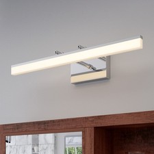 23" Satin Nickel Direct Wire LED Vanity Light w/ Frosted White Acrylic Shade
