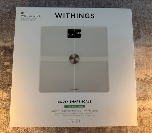 Withings Body+ Smart Scale WBS05 White Wi-Fi Body Composition Tested with Box