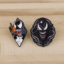 Venom Enamel Pin Set Of 2 Marvel Eddie Brock Villain Antihero Hat Backpack Lapel