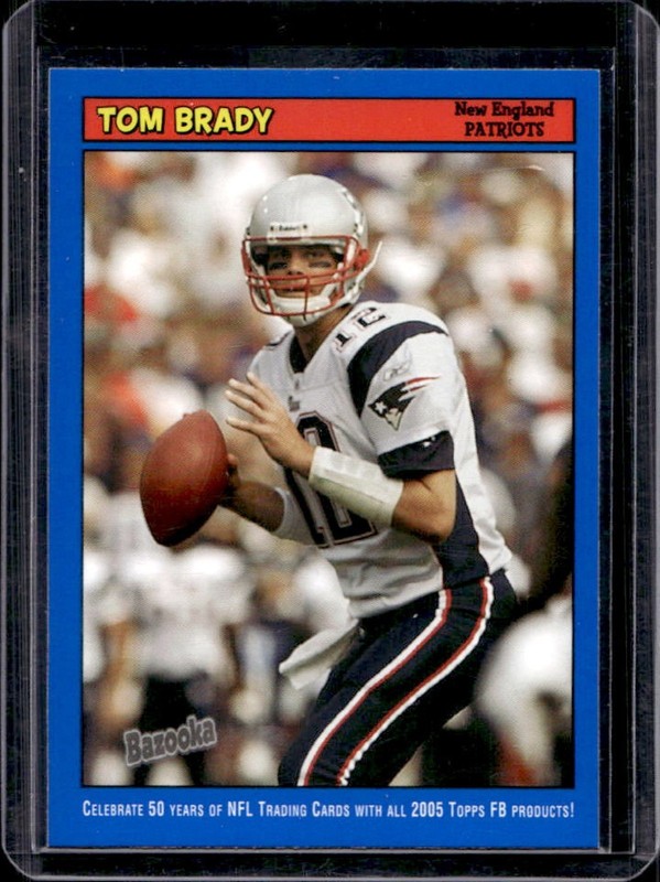 2005 Topps Bazooka Tom Brady Blue #12 Patriots