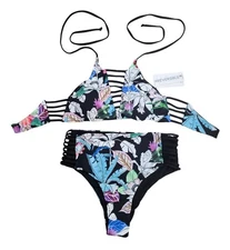 TiniBikini Reversible Bikini Swimsuit Halter Tie Padded Extra Large XL