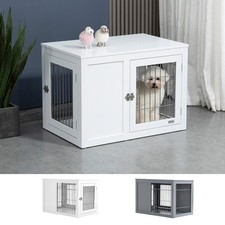 PawHut Furniture Style Dog Crate Cage, w/ Double Doors, for Small  Medium Dogs