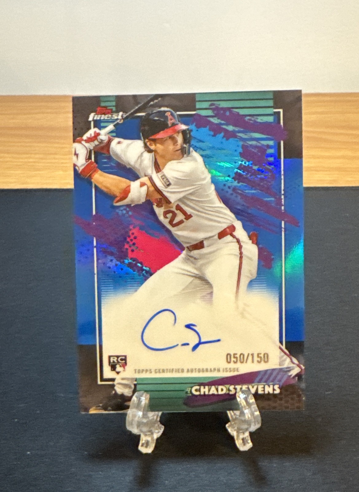 2025 Topps Finest - Finest Autographs Chad Stevens FA-SK Sky Blue Refractor /150