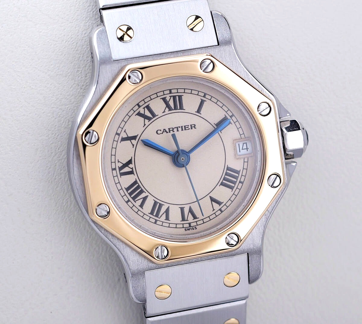 Cartier Watch Santos Octagon Combi Roman Index Quartz SM Women 25mm 187903 24379