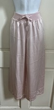 PJ HARLOWE Pale Pink Satin Rayon Drawstring JOLIE CAPRI Lounge Pants Sz S
