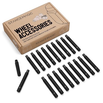 20pc 12x1.5 Black Wheel Stud Conversion | 91mm Thread | 107mm (4.25'') Total