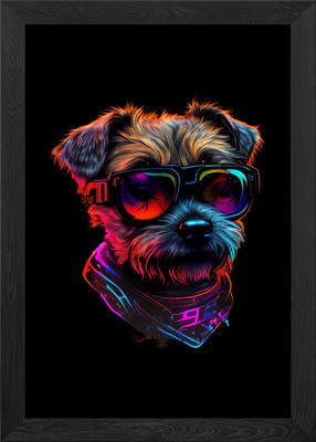 Border Terrier gerahmtes Wandbild Poster Leinwanddruck Bild