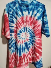 Vintage Oneita Tie Dye T-Shirt Red, white, blue mens XL