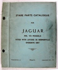 Jaguar Mk Vii Laycock Overdrive Unit Illustrated Car Parts List 1954