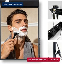 Fogless Shower Mirror for Shaving, Anti Fog Bathroom Glass, 10x6.7 Inches Black