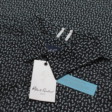 Robert Graham NWT Crossbones Casual Button Down Shirt Size XL Tailored Fit Black