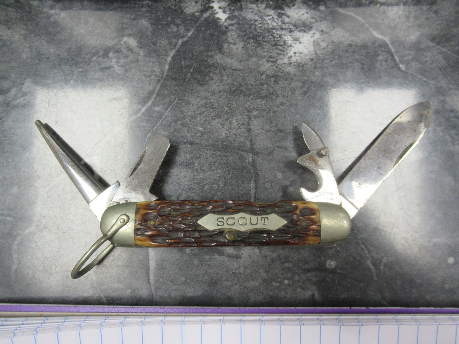 Antique Robeson 642214 Shuredge USA Cutlery Scout Folding Knife Pat Apr 25-05