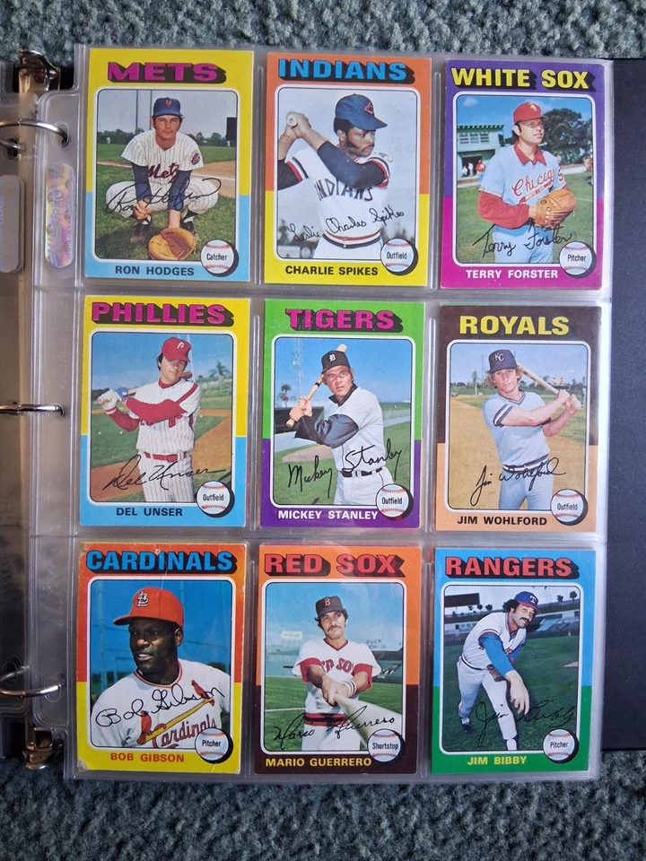 1975 TOPPS BASEBALL PARTIAL COMPLETE SET LOT(203/660)w/STARS,RC's,HOF - Image 3 of 4